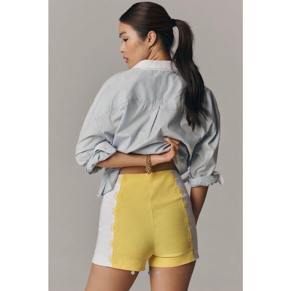 NWT Anthropologie Maeve Surf City Linen Blend Embellished Shorts - Picture 3 of 7